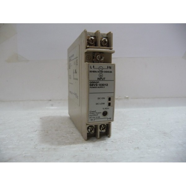 Power Supply, S8VS-03012, 100~ 240 VAC, 12 VDC, Omron